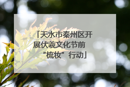 天水市秦州区开展伏羲文化节前 “梳妆”行动